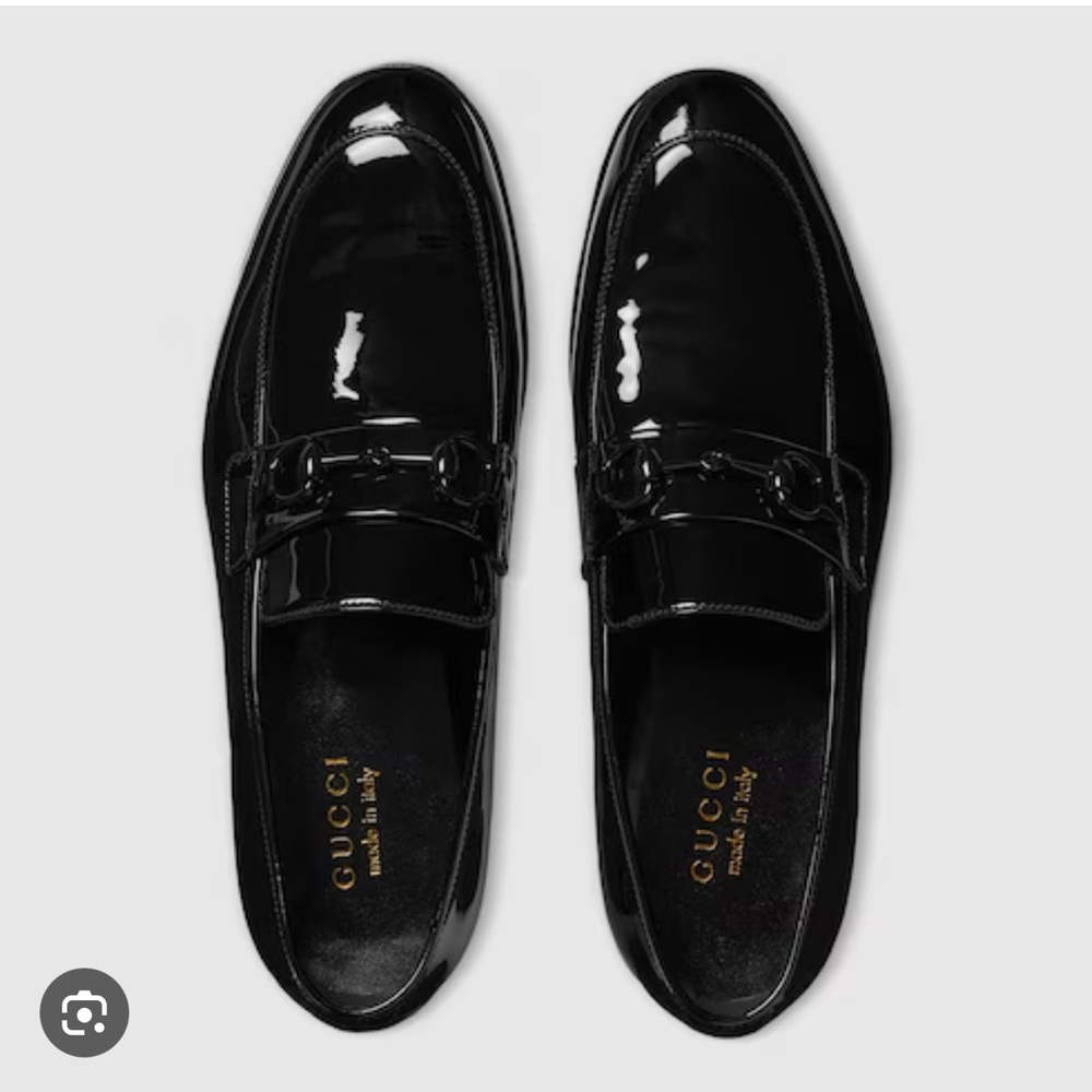 Gucci Men's Glossy Black Slip-On Loafers